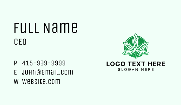 Green Marijuana Leaf Business Card Design Image Preview