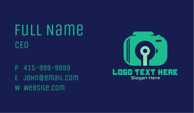 Blue Tech Camera Business Card Image Preview