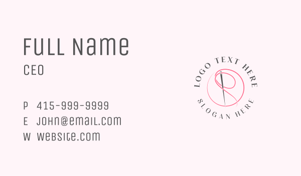 Needle Thread Letter R Business Card Design Image Preview