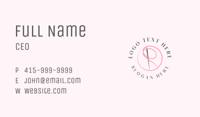 Needle Thread Letter R Business Card Image Preview