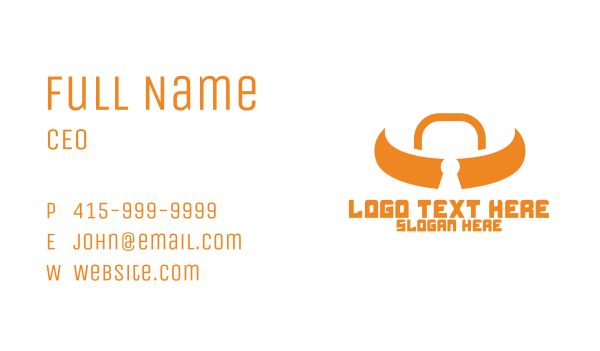 Orange Bull Lock Business Card Design Image Preview