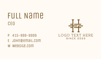 Letter H Carpentry Business Card Image Preview