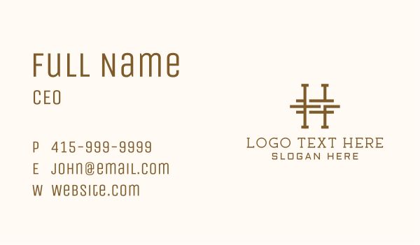 Letter H Carpentry Business Card Design Image Preview