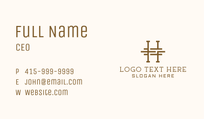 Letter H Carpentry Business Card Image Preview