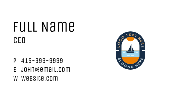 Boat Beach Vacation Business Card Design Image Preview