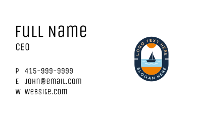 Boat Beach Vacation Business Card Image Preview