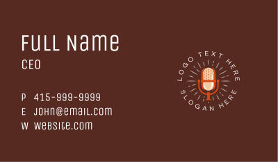 Podcast Microphone Media Business Card Image Preview