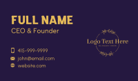 Golden Floral Wreath Business Card Image Preview