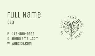 Organic Heart Leaf Business Card Image Preview