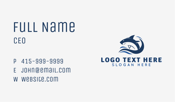 Abstract Shark Waves Business Card Design Image Preview