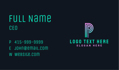 Generic Letter P Agency Business Card Image Preview