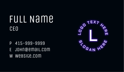 Glowing Neon Letter Business Card Image Preview