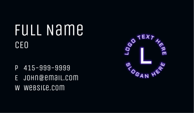 Glowing Neon Letter Business Card Image Preview