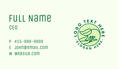 Agriculture Leaf Hand Business Card