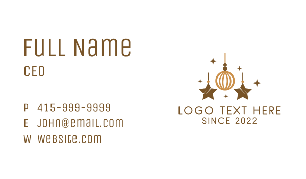 Christmas Ball Decoration Business Card Design Image Preview