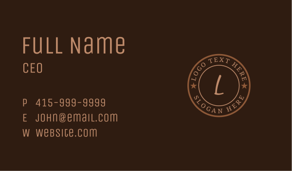 Brown Circle Company Business Card Design Image Preview