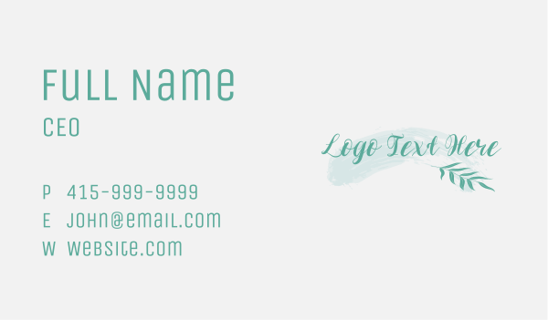 Natural Beauty Boutique Wordmark Business Card Design Image Preview