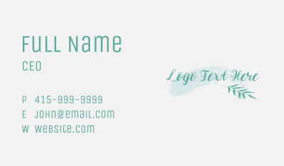 Natural Beauty Boutique Wordmark Business Card Image Preview