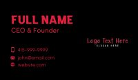 Casual Handwritten Wordmark Business Card Image Preview