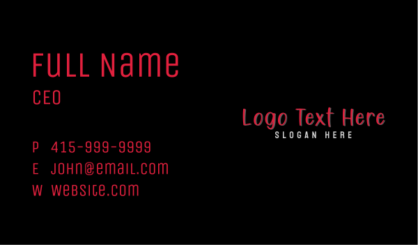 Casual Handwritten Wordmark Business Card Design Image Preview