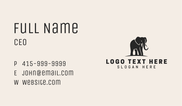 Wildlife Elephant Animal Business Card Design Image Preview