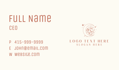 Boho Floral Moon Business Card Image Preview