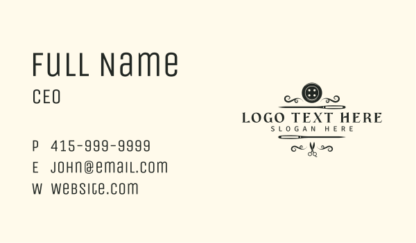 Fashion Needle Button Business Card Design Image Preview