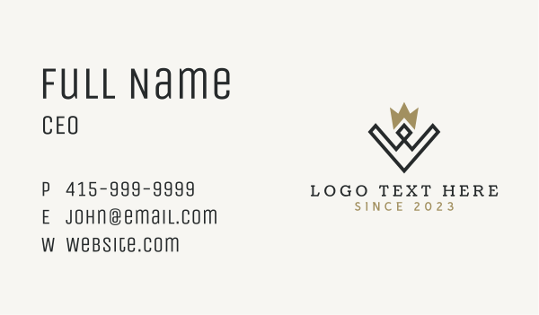 Diamond Crown Letter W Business Card Design Image Preview