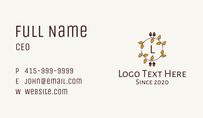 Autumn Leaves Lettermark Business Card Image Preview