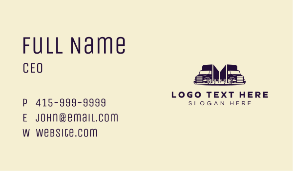 Delivery Transport Truck Business Card Design Image Preview