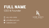 Elegant Company Letter K Business Card Image Preview