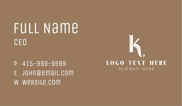 Elegant Company Letter K Business Card Design Image Preview