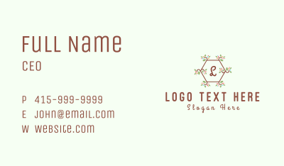 Natural Organic Letter Business Card Image Preview