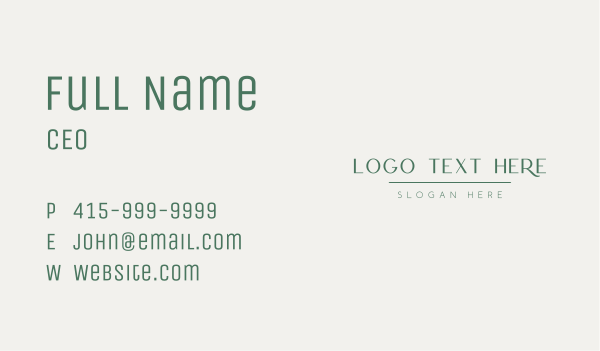 Modern Elegant Wordmark Business Card Design Image Preview