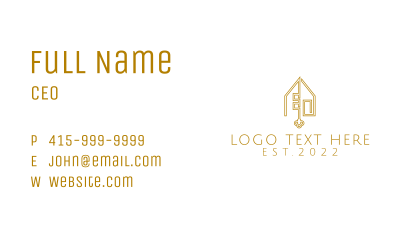 Golden House Key  Business Card