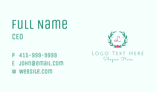 Flower Ornament Wreath Business Card Design Image Preview