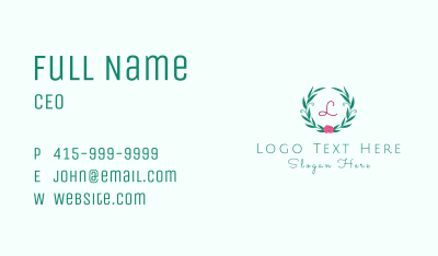 Flower Ornament Wreath Business Card Image Preview
