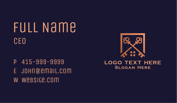 Premium House Security Key Business Card Design Image Preview