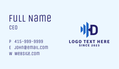 Digital Signal Letter D Business Card Image Preview