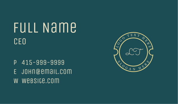 Yellow Cursive Company Business Card Design Image Preview