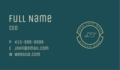 Yellow Cursive Company Business Card Image Preview