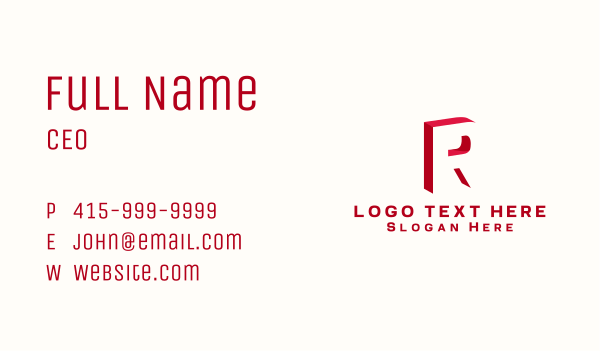 Web Blog Media Letter R Business Card Design Image Preview