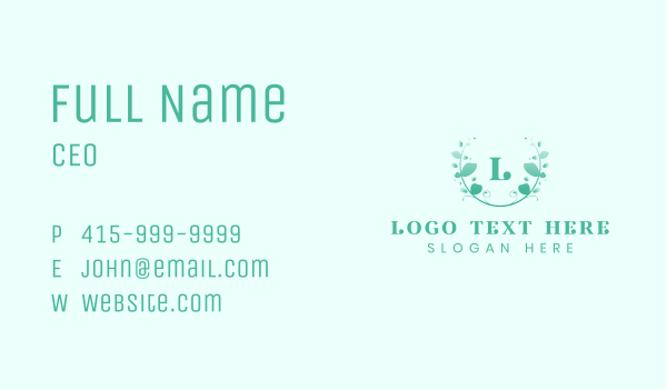 Stylish Natural Leaf Crest Business Card Design Image Preview