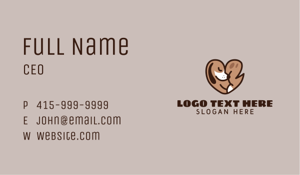 Heart Dog Pet Business Card Design Image Preview