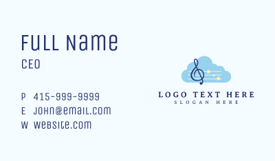 Cloud Music Notes Business Card