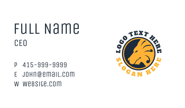 Gold Lion Badge Business Card Design Image Preview