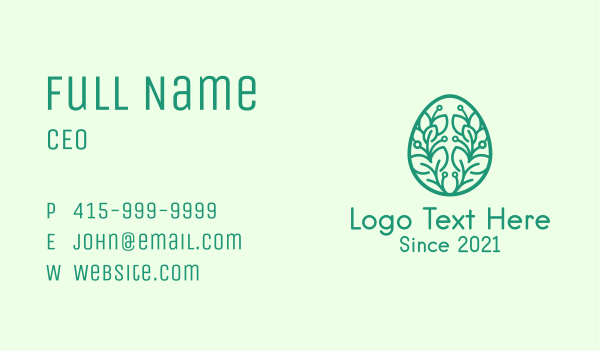 Easter Egg Plant Business Card Design Image Preview