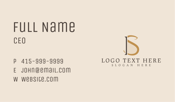 Classic Harp Letter S Business Card Design Image Preview
