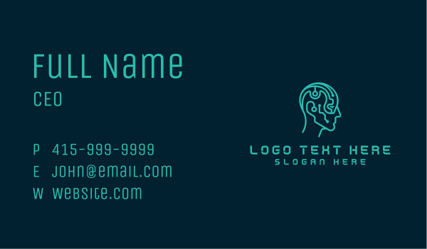 Tech Cyber Brain Business Card Design Image Preview