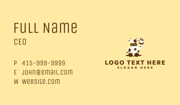 Cow Milk Waiter Business Card Design Image Preview